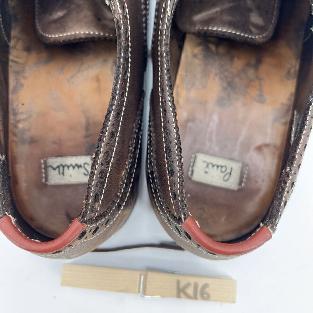 Paul Smith Men Size 7.5 Brown Leather Brogue Wingtip Lace Up Dress Shoes - Picture 15 of 16